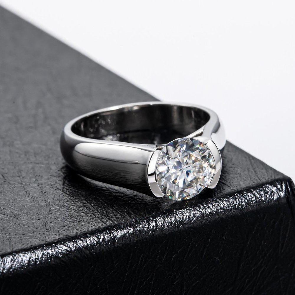 Certified 2 ct. t.w. Moissanite Diamond Engagement Ring NEW - Picture 9 of 16